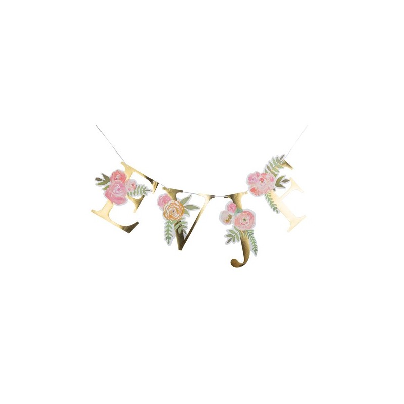 Guirlande Lettres EVJF Or Fleuri