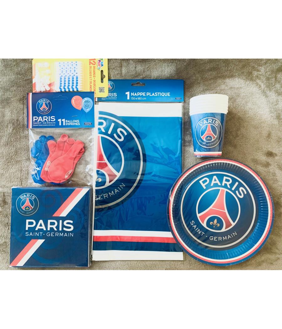 Kit Anniversaire PSG Foot 12 personnes