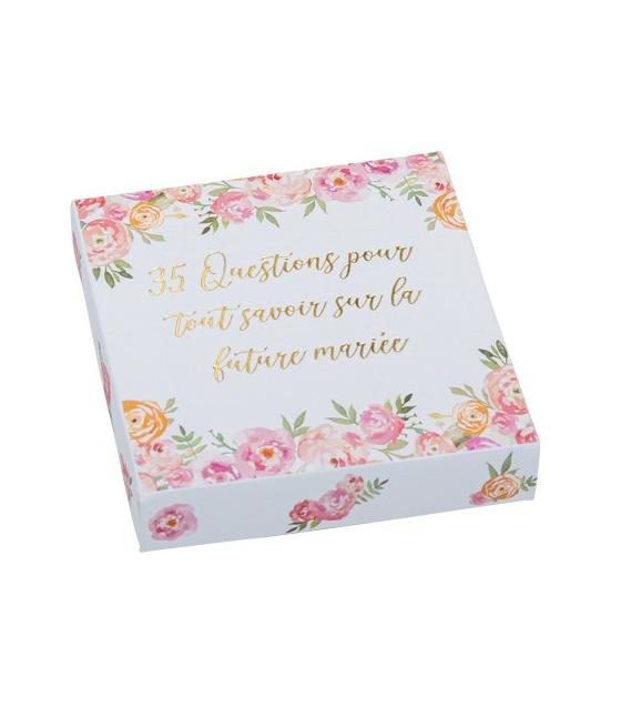 Jeu QUESTIONNAIRE EVJF Carton Fleuri