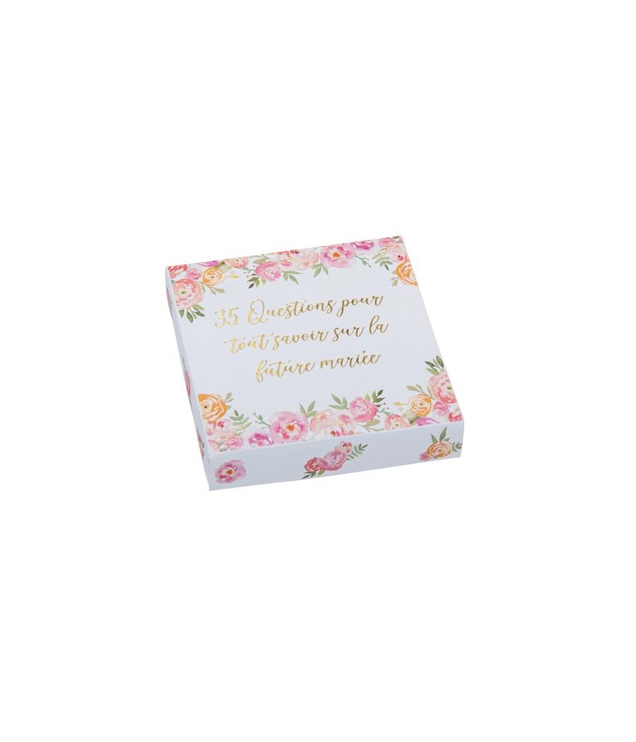 Jeu QUESTIONNAIRE EVJF Carton Fleuri