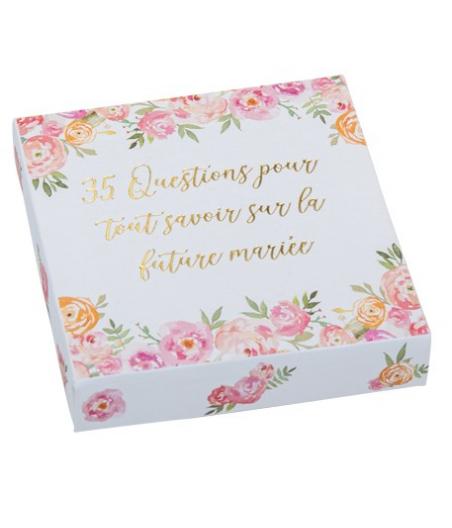Jeu QUESTIONNAIRE EVJF Carton Fleuri