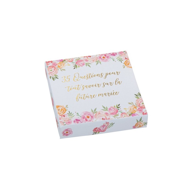Jeu QUESTIONNAIRE EVJF Carton Fleuri