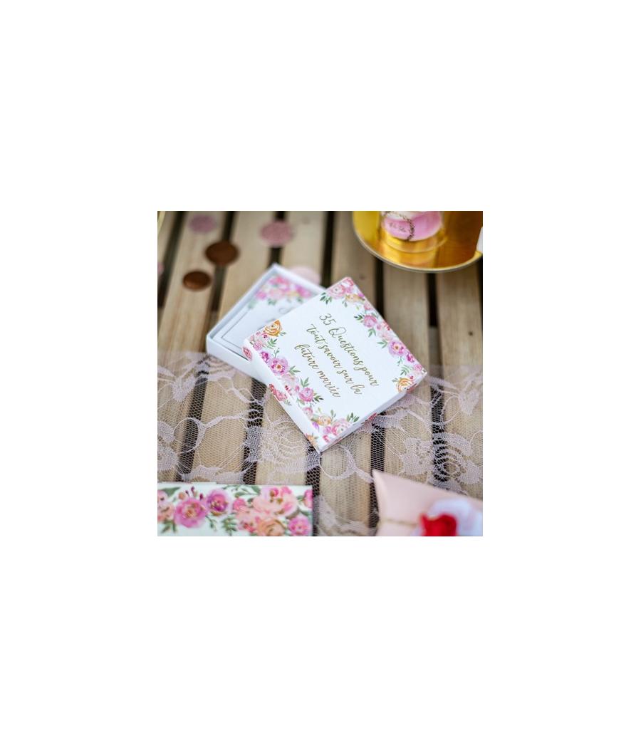 Jeu QUESTIONNAIRE EVJF Carton Fleuri
