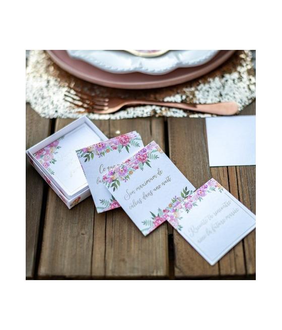 Jeu QUESTIONNAIRE EVJF Carton Fleuri