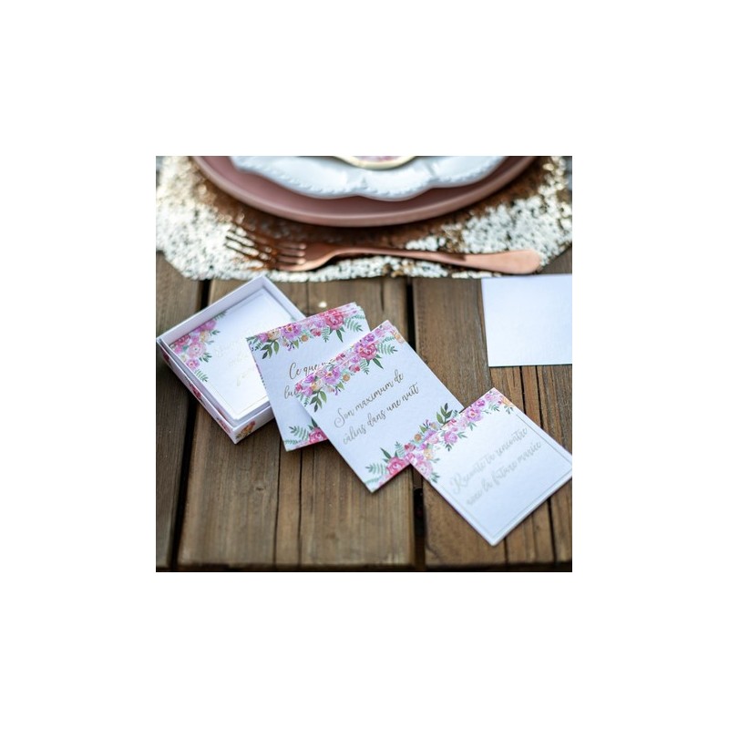 Jeu QUESTIONNAIRE EVJF Carton Fleuri