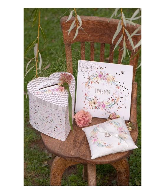 Tirelire mariage fleuri