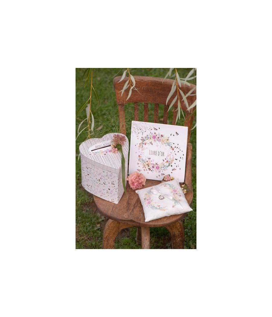 Tirelire mariage fleuri