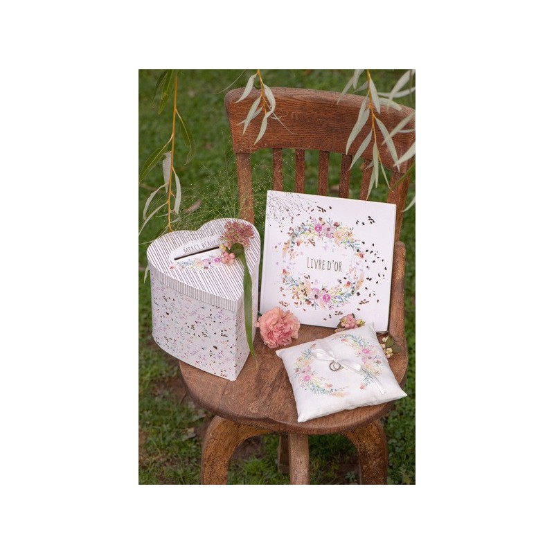 Tirelire mariage fleuri