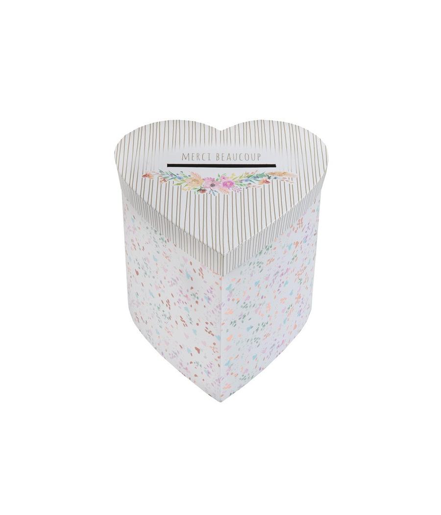 Tirelire mariage fleuri