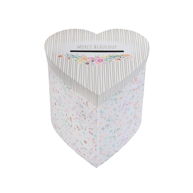Tirelire mariage fleuri
