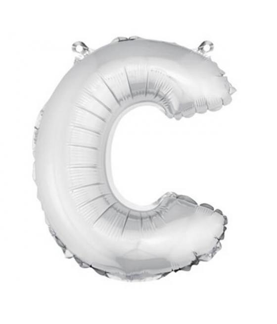 ballon uni metallise "c"  (haut. 36 cm)