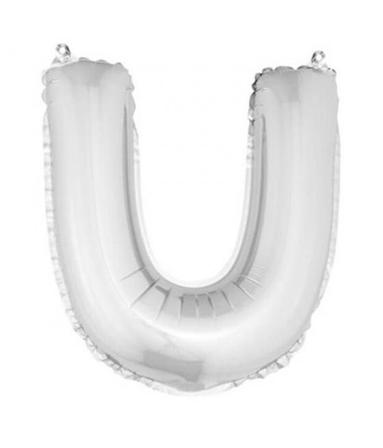 ballon uni métallisé "u"  (haut. 36 cm)
