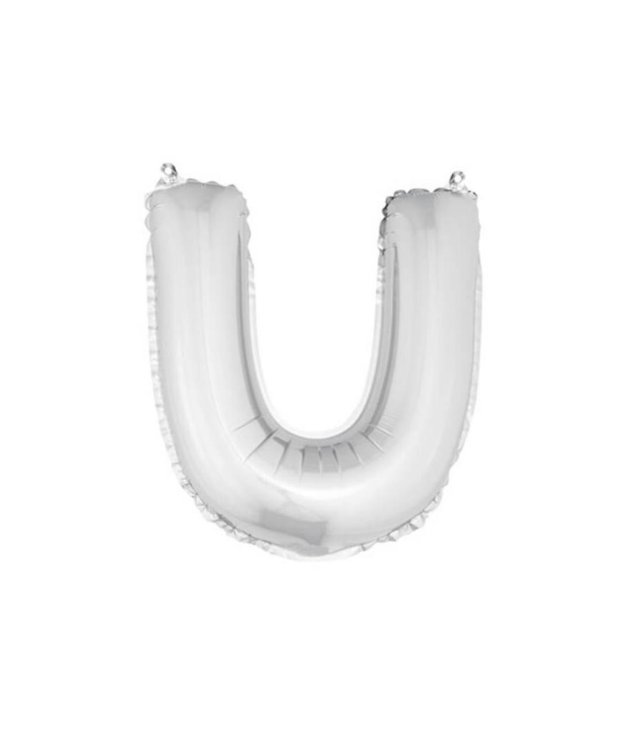 ballon uni métallisé "u"  (haut. 36 cm)