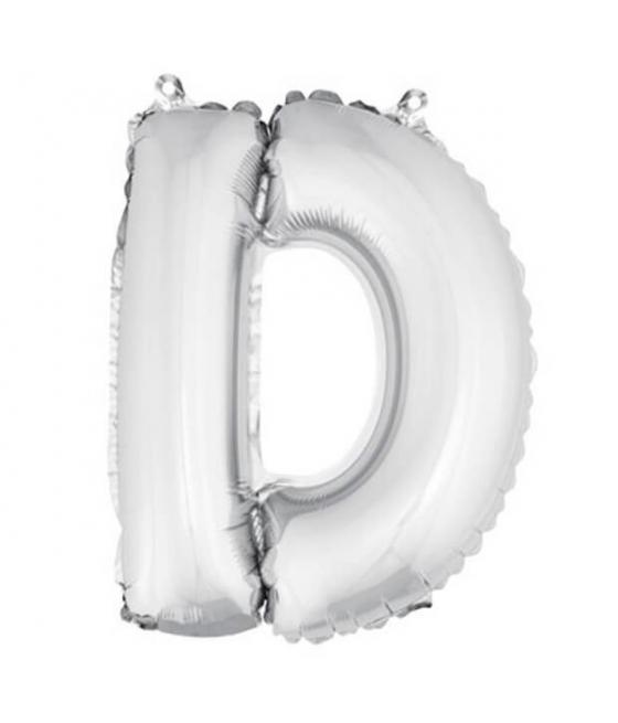 ballon uni metallise "d"  (haut. 36 cm)