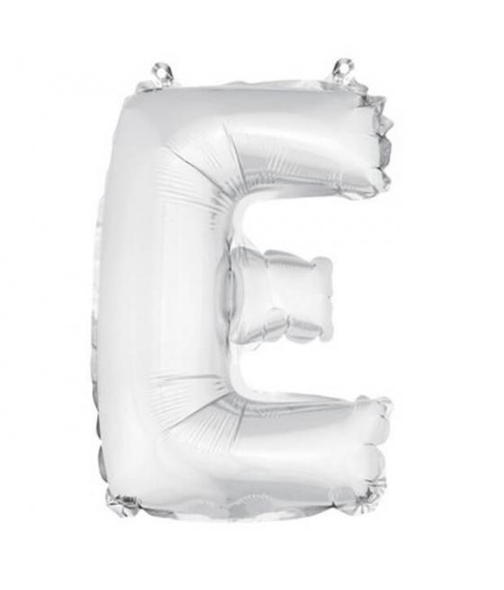 ballon uni metallise "e"  (haut. 36 cm)