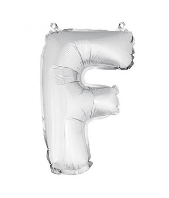 ballon uni metallise "f"  (haut. 36 cm)