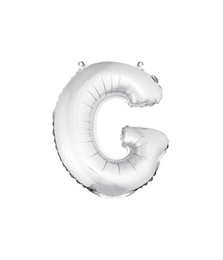 ballon uni metallise "g"  (haut. 36 cm)