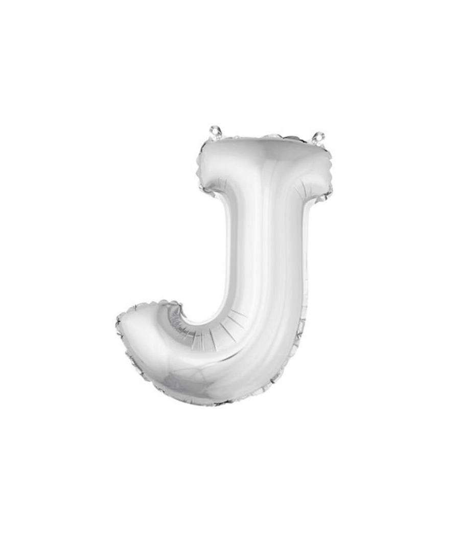 Ballon uni metallise "j"  (haut. 36 cm)