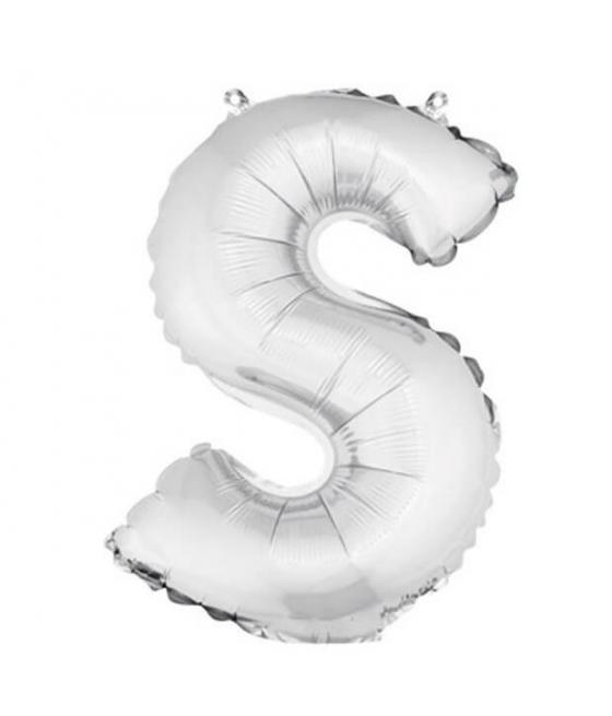 Ballon uni métallisé "s"  (haut. 36 cm)