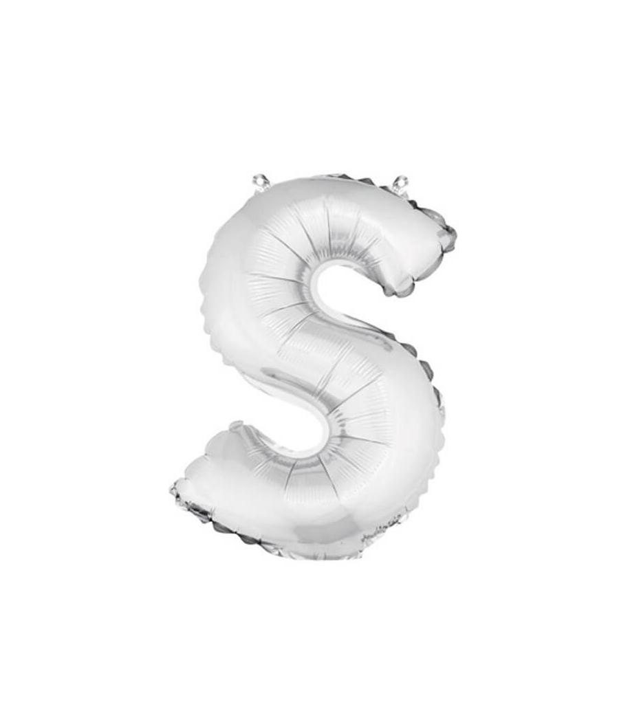 Ballon uni métallisé "s"  (haut. 36 cm)