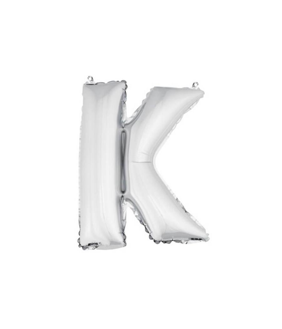 Ballon uni métallisé "k"  (haut. 36 cm)