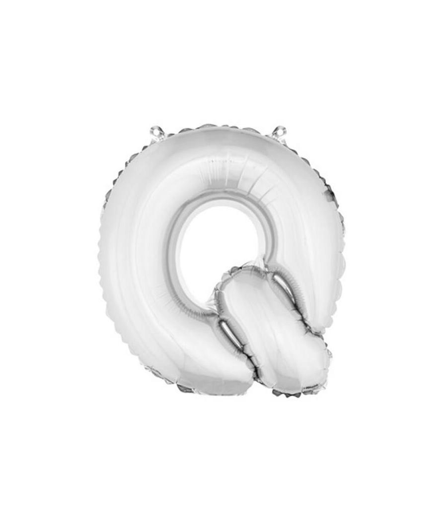 Ballon uni métallisé "q"  (haut. 36 cm)