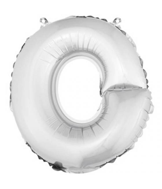 Ballon uni métallisé "o"  (haut. 36 cm)
