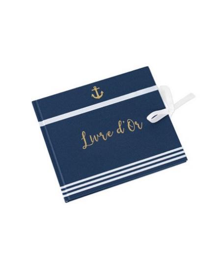 Livre d'or ancre et marinière blanc