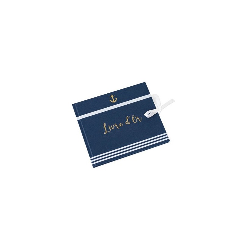 Livre d'or ancre et marinière blanc