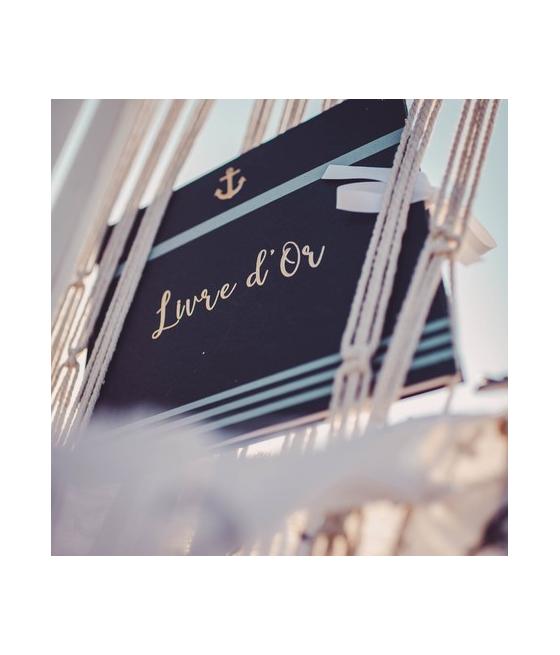 Livre d'or ancre et marinière blanc