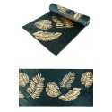 Chemin DE Table Velours Vert Feuilles Or