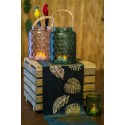 Chemin DE Table Velours Vert Feuilles Or