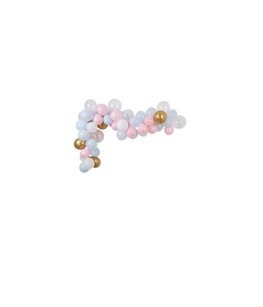 Kit arche de 58 ballons la gender bleu ciel rose
