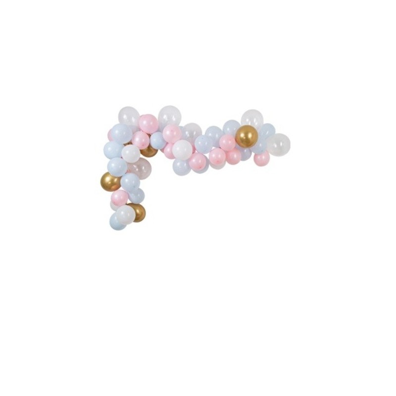 Kit arche de 58 ballons la gender bleu ciel rose