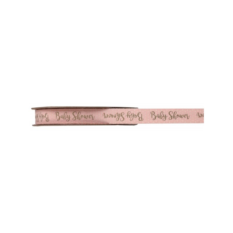 Ruban Baby shower autocollant rose