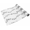 Chemin de Table Organza Musique Noir et Blanc (x1)