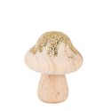 Champignon en bois paillettes or