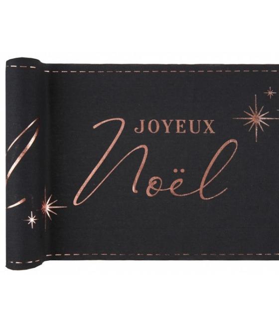 Chemin de table Joyeux Noel Gris