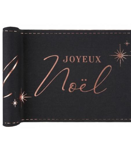 Chemin de table Joyeux Noel Gris