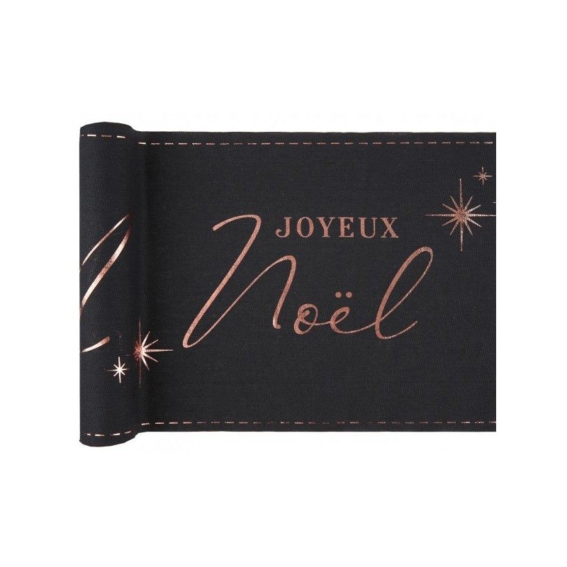Chemin de table Joyeux Noel Gris