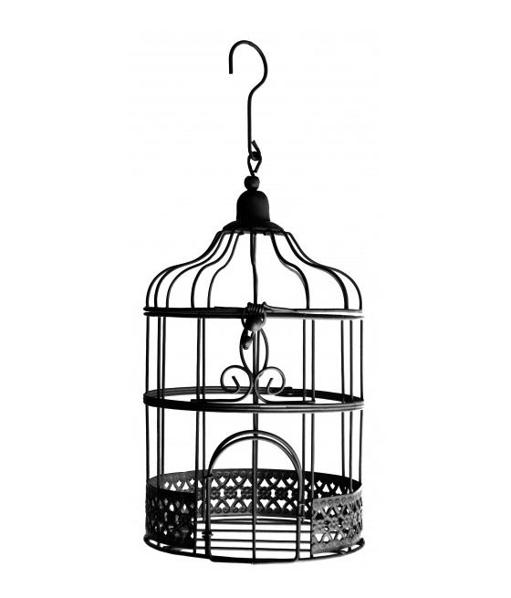 Petite tirelire cage métal Noir