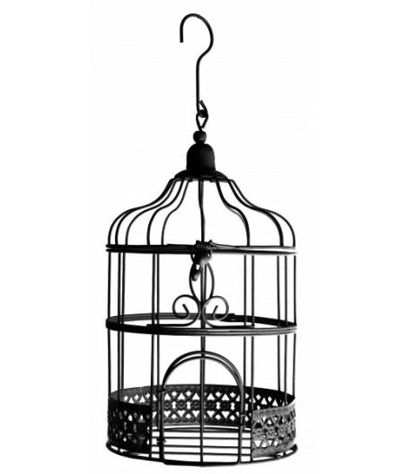 Petite tirelire cage métal Noir