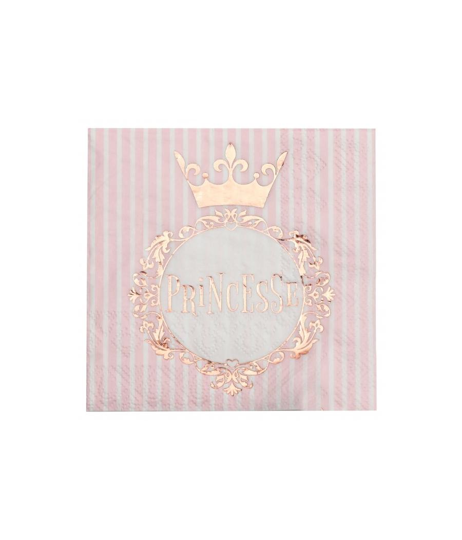 20 serviettes princesse rose gold