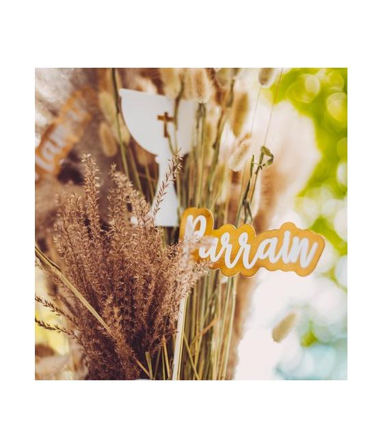 Kit photobooth communion papier texturé embossé or