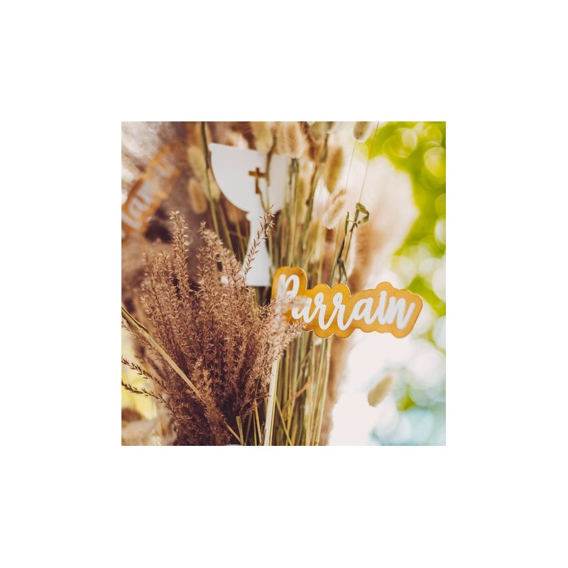 Kit photobooth communion papier texturé embossé or