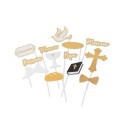 Kit photobooth communion papier texturé embossé or