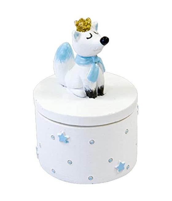 Boite déco renard avec couronne dorée