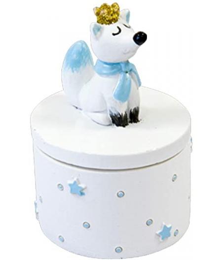Boite déco renard avec couronne dorée
