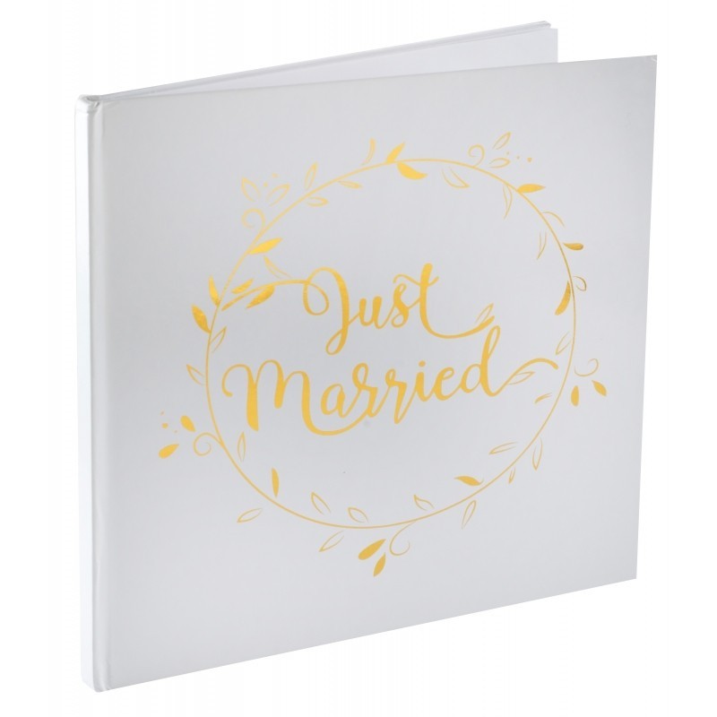 Tirelire cage dorée + Livre d'or Mariage Blanc et Or