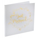 Tirelire cage dorée + Livre d'or Mariage Blanc et Or